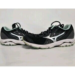 Mizuno Wave Inspire 14 Womens Sz 6.5‎ Black Teal Athletic Running Shoes Sneakers